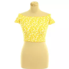 Primark virágmintás gumírozott top
