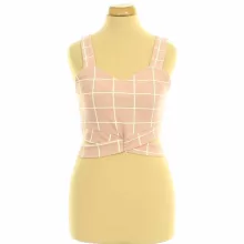 Shein kockás rózsaszín top