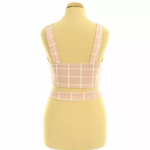 Shein kockás rózsaszín top