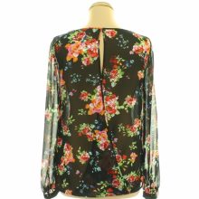 George virágmintás fekete blúz