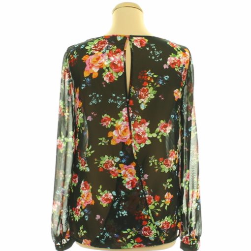 George virágmintás fekete blúz