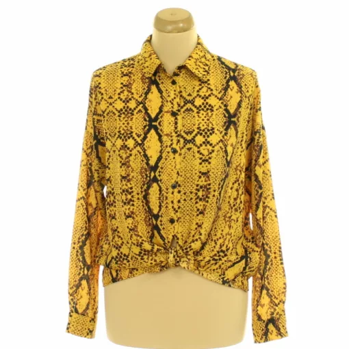Asos kígyóbőrmintás sárga ing