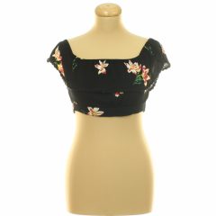 Miss Selfridge virágmintás fekete top