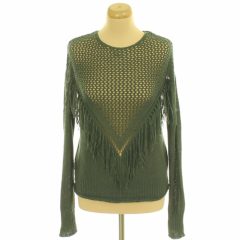 Vero Moda khakizöld rojtos kötött pulóver