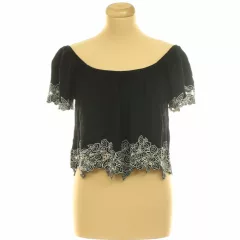 Forever21 hímzett fekete felső