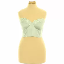Missguided csipkés zöld szatén top