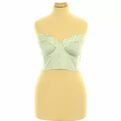 Missguided csipkés zöld szatén top