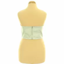 Missguided csipkés zöld szatén top