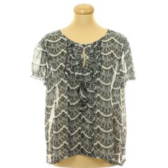 Evie mintás fodros blúz