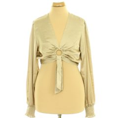 Amisu barna szatén blúz