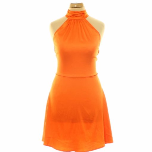 Shein narancssárga szatén ruha