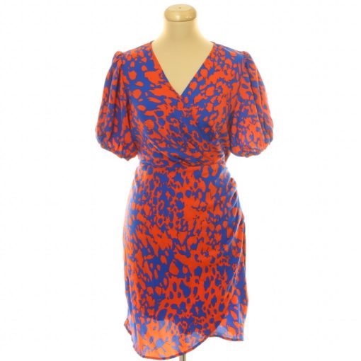 Shein narancssárga-kék mintás ruha