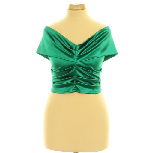 Shein zöld szatén top