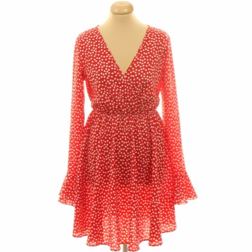Shein virágmintás piros ruha