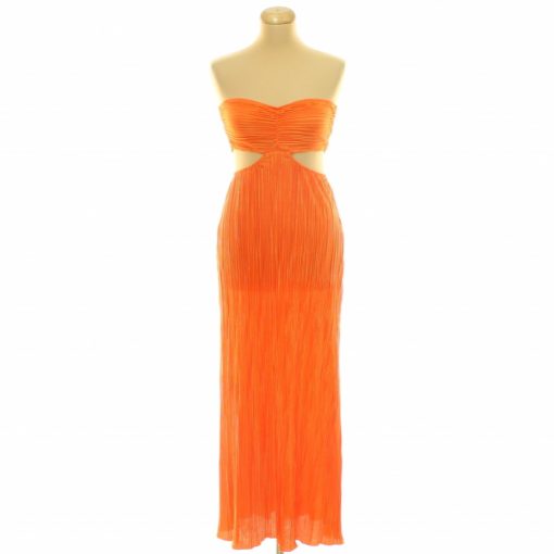 Shein pliszírozott narancssárga ruha