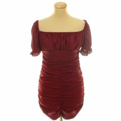Shein ráncolt bordó ruha