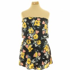 Divided virágmintás fekete overál