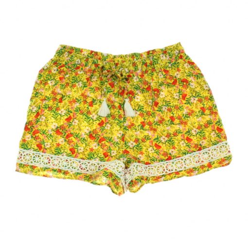 Papaya virágmintás short