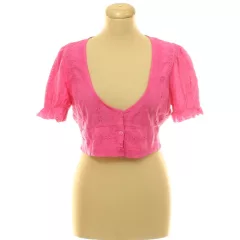 Nasty Gal hímzett rózsaszín top