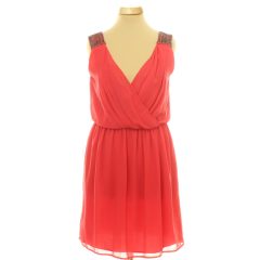 Zara gyöngyös-flitteres piros ruha