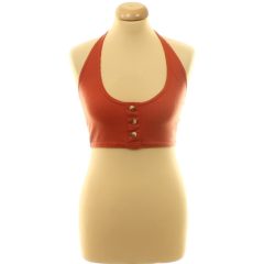 Pretty Little Thing díszgombos barna top