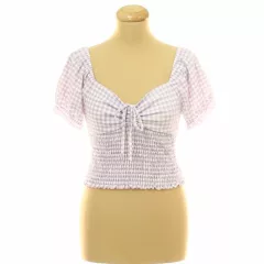 Kockás lila top