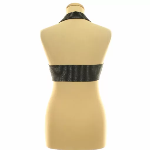 Asos ezüstszálas fekete top