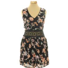 Miss Selfridge virágmintás fekete overál