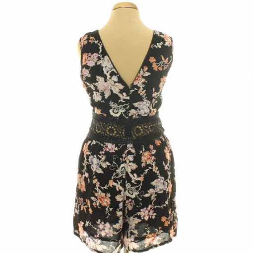 Miss Selfridge virágmintás fekete overál