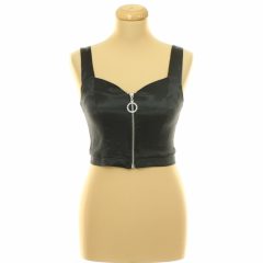 Divided cipzáras szatén top