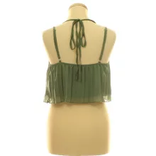 Shein pliszírozott khakizöld top