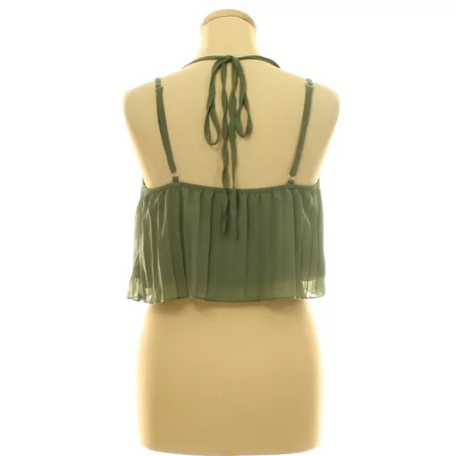 Shein pliszírozott khakizöld top