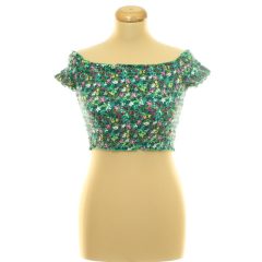 Divided virágmintás gumírozott top