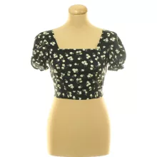 Shein virágmintás fekete top