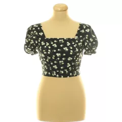 Shein virágmintás fekete top