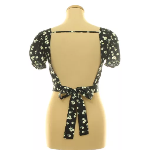 Shein virágmintás fekete top