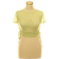 Fishbone virágmintás zöld necc top