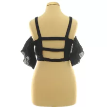 River Island hímzett sötétkék top