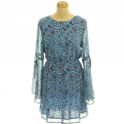 Glamorous virágmintás kék ruha