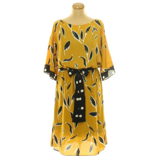 Yessica Premium mintás sárga ruha