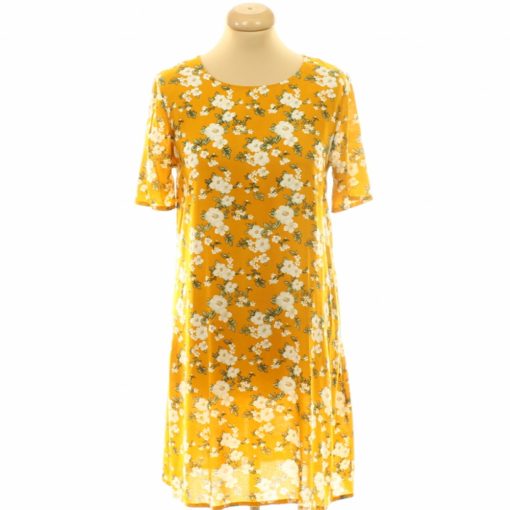 Glamorous virágmintás sárga ruha