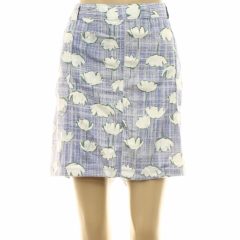 Next virágmintás kék lenkeverék szoknya