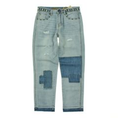 Desigual hímzett-szaggatott farmer