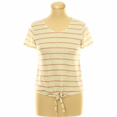 Vero Moda csíkos barna len póló