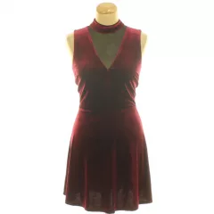 River Island bordó tükörbársony ruha