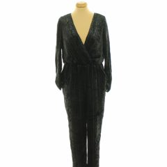 Next csillámló fekete bársony overál