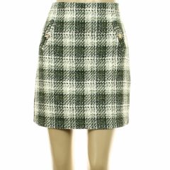 F&F kockás zöld gyapjútartalmú szoknya