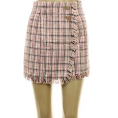 Shein kockás rózsaszín bukészövet szoknya