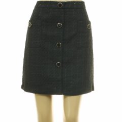 F&F fekete buklészövet szoknya