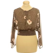H&M virágmintás barna felső